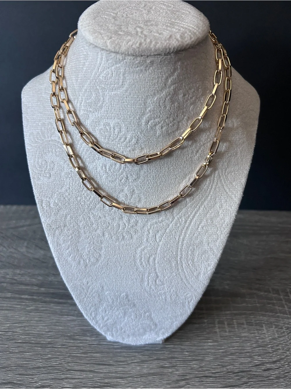 Double-Layer Gold Paperclip Necklace - Women's Fashion Jewelry